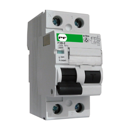 Реле захисного відключення Promfactor EVO РЗВ 2P, 25A, 6kA, 30мА, УЗ - 1