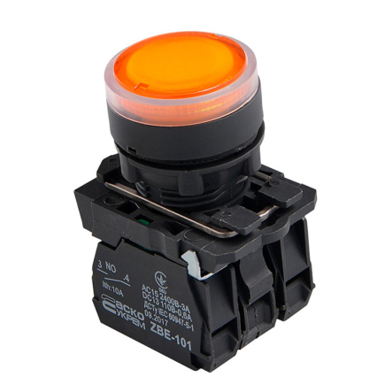 Кнопка з підсвічуванням, жовта, TB5-AW35M5, АСКО-УКРЕМ A0140010175 - 1