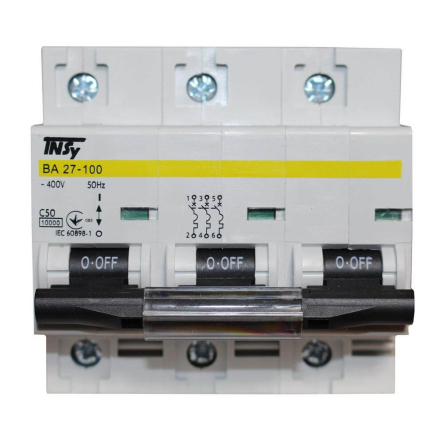 Автоматический выключатель TNSY ВА27-100, 3P, C 50 A, 10 kA, 5504856