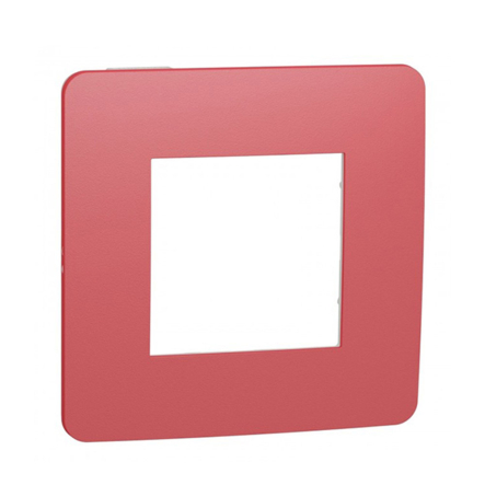 Рамка однопостовая Schneider Electric NU280213 (красный/белый) UNIСA Studio - 1