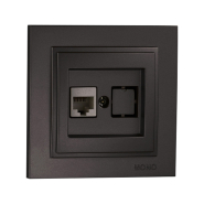 Розетка 1-я компьютерная Mono Electric, DESPINA, графит, 102-202005-125