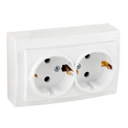 Розетка 2- я с/з белый Themis