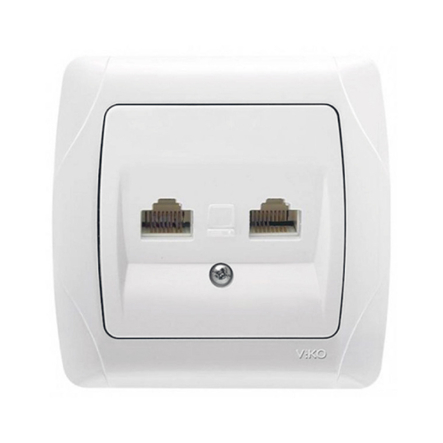Розетка двойная компьютерная VIKO CARMEN, 90561034, белый - 1