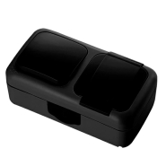 Вимикач + Розетка з заземленням VI-KO Palmiye, IP54, чорний, 90555181