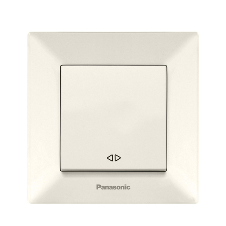 Выключатель одноклавишный перекрестный Panasonic Arkedia Slim, крем, 00052BG - 1