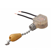 Вимикач на бра короткий шнурок, срібло дерево