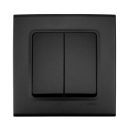 Вимикач 2 кл., VIKO LINNERA LIFE, 90414002, чорна ніч