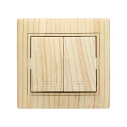 Вимикач Lezard MIRA двоклавішний, Дуб вибілений матовий, 701-5252-101