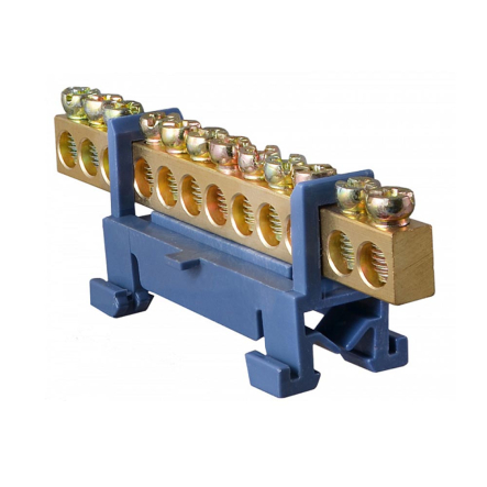Нулевая шина с изолятором на Din-рейку АСКО-УКРЕМ ВС-512, 6х9 12 отверстий, A0150120035