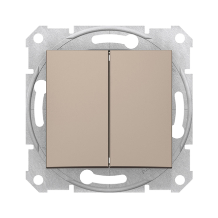 Переключатель двухклавишный, проходной, Schneider Electric Sedna, титан, SDN0600168 - 1