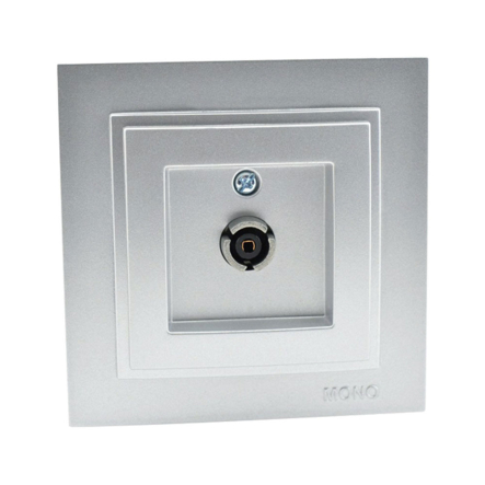 Розетка TV концевая с экраном (8DB-12DB-18DB-20DB) Mono Electric, DESPINA, серебро, 102-212105-138 - 1