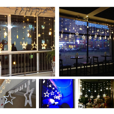 Гирлянда штора Звезды, 3*1 м, золотые, 8 режимов мерцания, ZABI-6