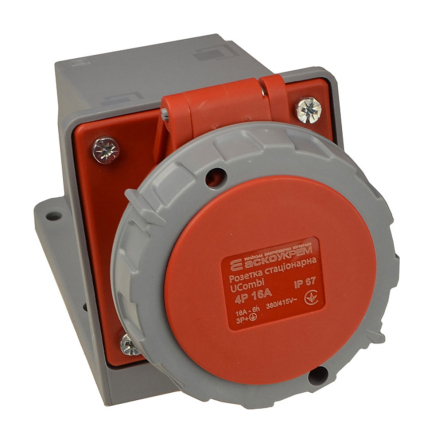 Розетка стаціонарна АСКО-УКРЕМ UCombi 114 ГС 16А, 4P, IP 67, A0080010148 - 1
