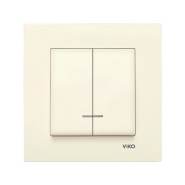 Вимикач 2 кл. з підсвідкою, VIKO KARRE, 90960150, крем