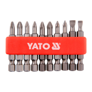 Набір біт на плоску викрутку YATO YT-0483, кв. 1/4" L=50мм (10шт)