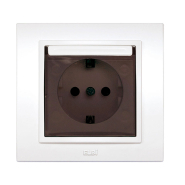 Розетка із заземленням та кришкою EL-BI Zena, біла, 500-010200-218