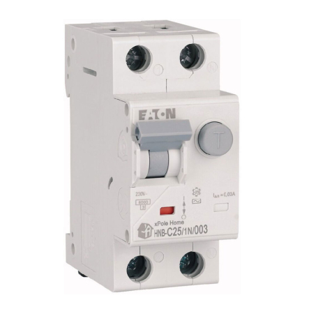 Дифференциальный автомат EATON HNB C25/1N/003, 2P, 25A, С, 30кА, 195129 - 1