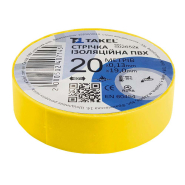 Изолента TAKEL 0,13мм х 19мм 20м желтая, 502652ж