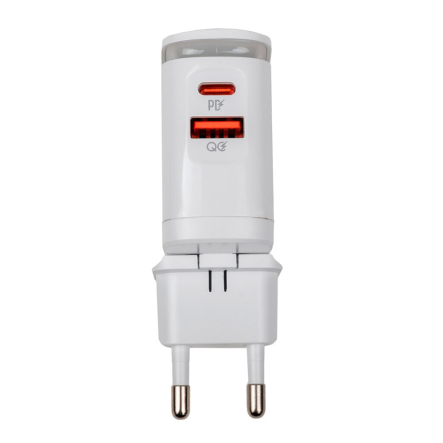 Зарядка для телефону LogicPower 25W (Type-C+USB) QC3.0 PD + кабель Type-C to Type-C (25WCH)
