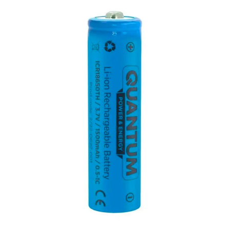 Акумулятор літій-іонний Quantum Li-ion ICR18650, 1500mAh, 0.5-1С з клемним виступом - 1