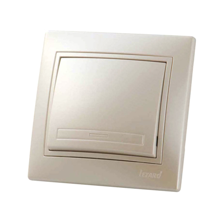 Выключатель Lezard MIRA одноклавишный, жемчужно-белый перламутр, 701-3030-100 - 1