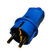 Вилка ERKA 4001-5, 16А, з/к пряма синя (каучук)