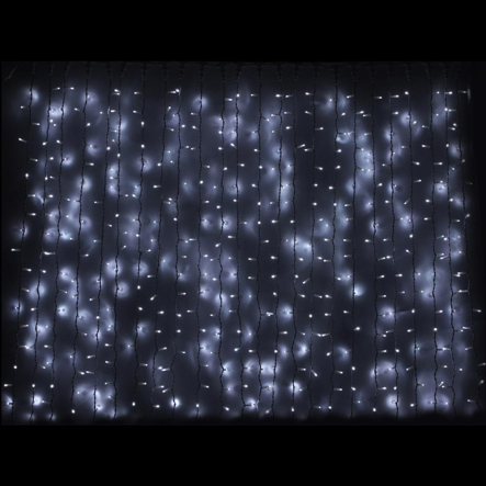 Гирлянда внешняя DELUX, CURTAIN, 2x3м, 912LED, белая/белая, IP44 - 1