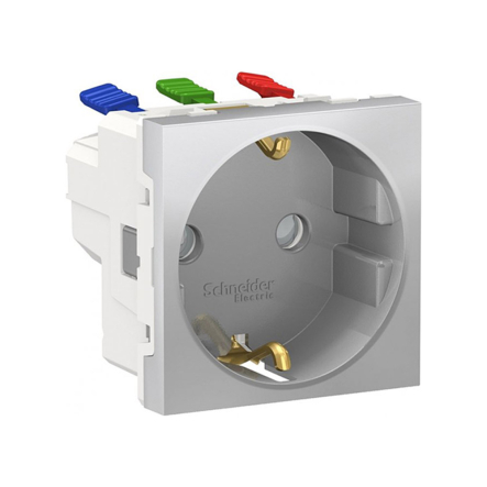 Розетка со шторками самозажимные клеммы Schneider Electric UNIСA New, алюминий, NU305730 - 1