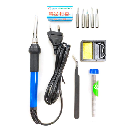 Набор HandsKit 936-Set (паяльник+подставка+5наконечников+припой+пинцет+флюс) - 1