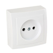 Розетка 1- я б/з белый Themis