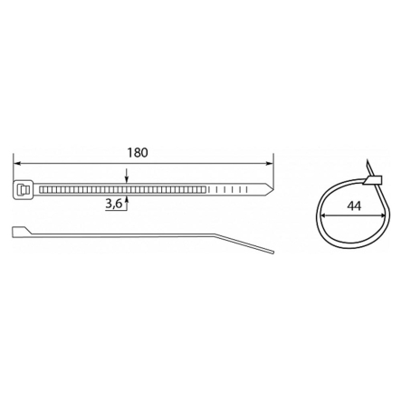 Хомуты кабельные CHS 180 х 4 мм черные UV (100шт), АСКО-УКРЕМ, A0150090133
