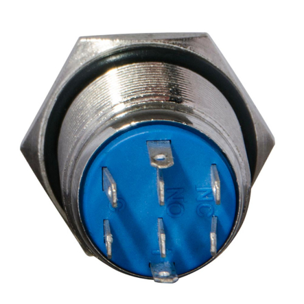 Кнопка металлическая с зелёной подсветкой АСКО-УКРЕМ TYJ16-362 2NO+2NC 220V с фиксацией, A0140010102