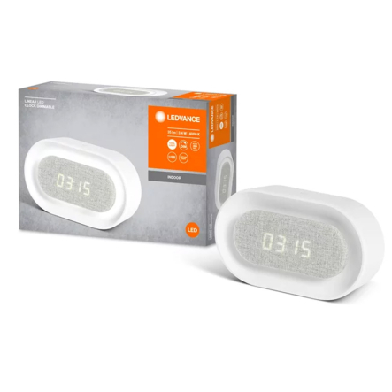 Ночник-часы 3,4 Вт LEDVANCE LINEAR LED CLOCK DIM USB, белый, 4058075747906