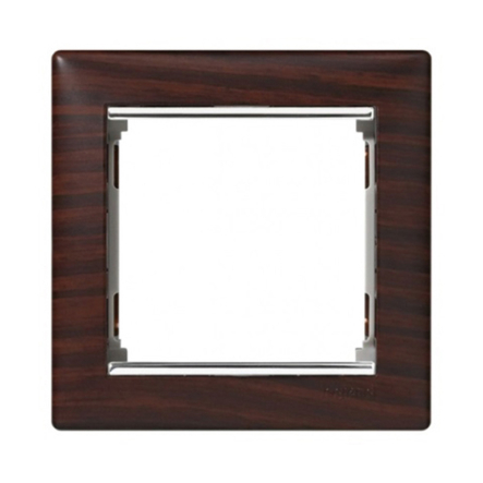 Рамка одинарная LEGRAND Valena, 770371, темное дерево/серебро - 1