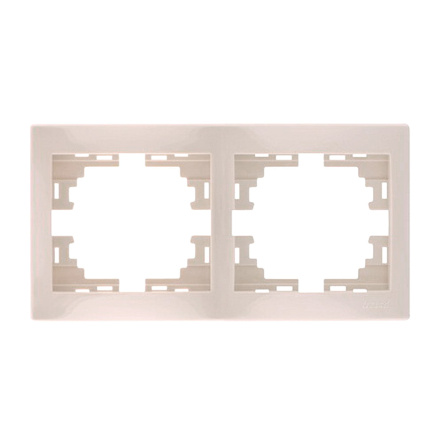 Рамка Lezard MIRA двомісна, горизонтальна, без вставки, крем, 701-0300-147 - 1