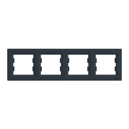 Рамка 4-постовая, горизонтальная, Schneider Electric ASFORA, антрацит, EPH5800471 - 1