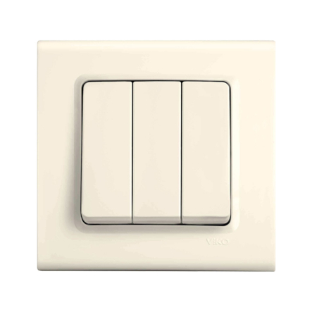 Вимикач 3 кл. VIKO LINNERA, 90401068, крем - 1