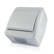 Выключатель одинарный наружный IP54 RIGHT HAUSEN BERTA белый HN-013011