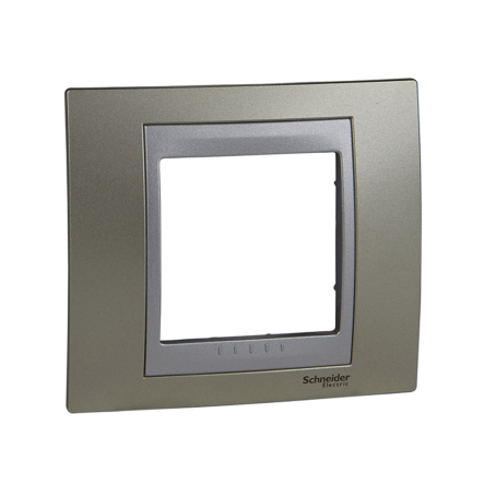 Рамка 1-местная титановый/алюминий Schneider Electric Uniсa TOP, MGU66.002.095 - 1