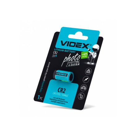 Батарейка литиевая VIDEX CR2, 3 В, CR17355, 5046LC, 23458 - 1