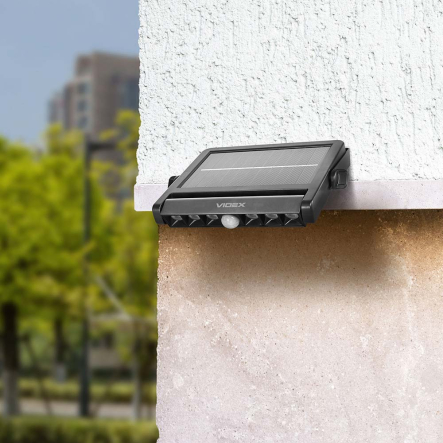 Прожектор автономный настенный VIDEX VL-WLSO-025-S, IP54, 10W, 5000K, 600Lm, сенсорный