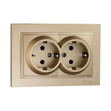 Розетка 2-а із заземленням, Mono Electric, DESPINA, титан, 102-222204-120 - 1