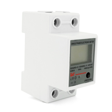 Счетчик однофазный электронный на DIN-рейку, 220V, кнопка сброса, LCD + подсветка - 1