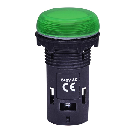 Лампа сигнальна LED матова ETIMAT ECLI-240A-G 240V, AC, зелена, 4771231 - 1