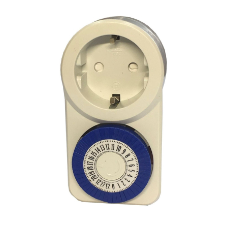 Розетка-таймер механ. суточный TechnoSystems 30M/24H 24 ON/OFF, 16A, 230V, TNSy5000919 - 1