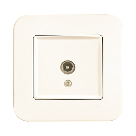 Розетка телевизионная TV проходная 12 DB VIKO Rollina, 90421060, крем - 1
