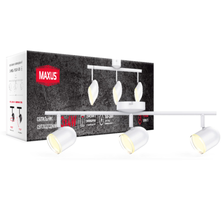 Спотовый светильник на 3 лампы MAXUS MSL-01WС, 12W, 4100K, белый - 1