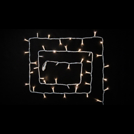 Гірлянда зовнішня DELUX, STRING, 100LED, 10м, (2х5м), 20, flash, біла, тепла/біла, IP44 - 1