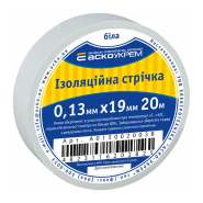 Изолента 0,13мм х 19мм х 20м, белая, АСКО-УКРЕМ, A0150020038