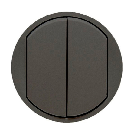 Лицевая панель выключателя 2-кл., LEGRAND Celiane, 064901, графит - 1